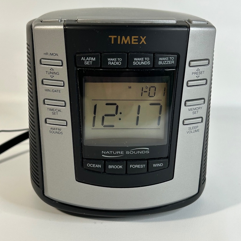 Timex T300B Nature Sounds Digital Alarm Clock Radio Tested Working Manual